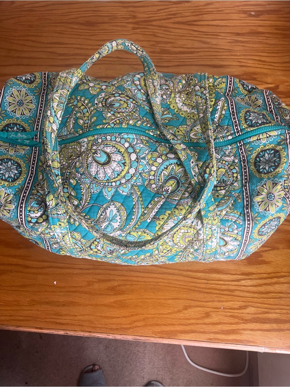 Vera Bradley Quilted Turquoise Paisley Weekender Bag